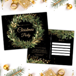 Cartão Postal De Convite Festa Botânica de Natal Elegante e Festiva