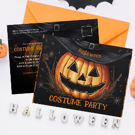 Cartão Postal De Convite Festa Corporativa de Figurino de Adulto de Hallowe