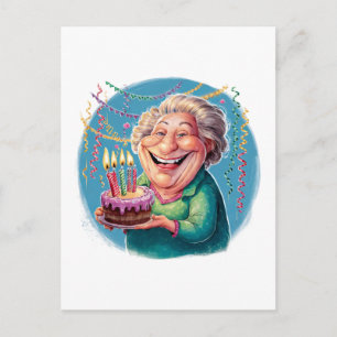 Cartão Postal De Convite Festa de Aniversário da Nana Humorística