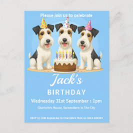 Cartão Postal De Convite Festa de aniversário dos Terrenos da Fox do Cabelo