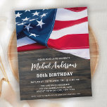 Cartão Postal De Convite Festa de aniversário Militar Patriótica Americana<br><div class="desc">CONVITES DE FESTAS DE ANIVERSÁRIOS da bandeira americana. Convide amigos e família para a sua celebração patriótica de aniversário com estes convites modernos da bandeira americana. Personalize este convite da bandeira americana com o seu evento, nome e detalhes da sua festa. Este convite à bandeira americana também é perfeito para...</div>