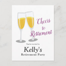 Cartão Postal De Convite Festa de aposentadoria com champanhe