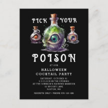 Festa de coquetel de Halloween Escolha seu veneno
