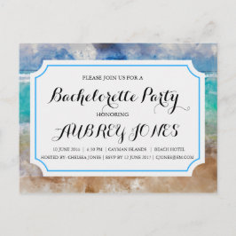 Cartão Postal De Convite Festa de Despedida de Solteira na Praia ou Ilha Tr
