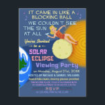 Cartão Postal De Convite Festa de Eclipse Solar Furiosa Retrorna Sol Visual<br><div class="desc">Em 21 de agosto de 2017, um eclipse solar total será visível em grande parte dos Estados Unidos. Está sendo chamado de "Eclipse Americano Excelente". Se você está planejando comemorar este evento excitante com uma festa de exibição divertida, esta design humorística é perfeita para você. O texto de paródia irônico...</div>