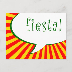 Cartão Postal De Convite festa de fiesta : bolha de fala em banda desenhada