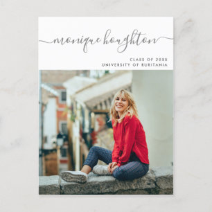 Cartão Postal De Convite Festa de formatura conhecida escrita à mão