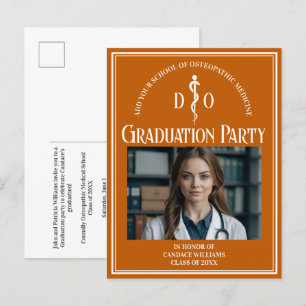 Cartão Postal De Convite Festa de Formatura da Escola de Medicina Osteopáti