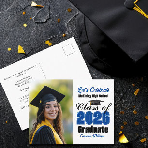 Cartão Postal De Convite Festa de Formatura da Turma Azul de 2026 Foto