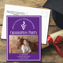 Cartão Postal De Convite Festa de formatura de Fotografia da Escola Veterin