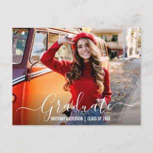 Cartão Postal De Convite Festa de formatura de Fotografias de Script de Ten