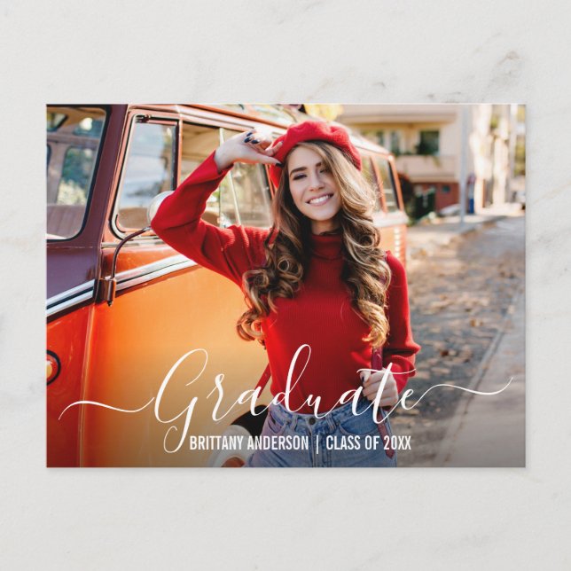 Cartão Postal De Convite Festa de formatura de Fotografias de Script de Ten (Frente)