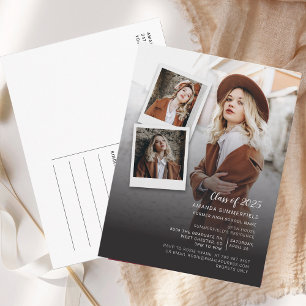 Cartão Postal De Convite Festa de formatura de Script Formando Photo 2025