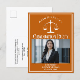 Cartão Postal De Convite Festa de Foto da Faculdade de Direito Laranja Pers