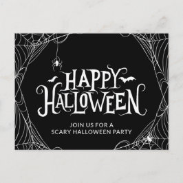 Cartão Postal De Convite Festa de Halloween da Aranha Assustadora