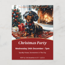 Festa de Natal de Black and Tan Dachshund
