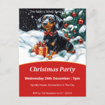Festa de Natal de Black and Tan Dachshund