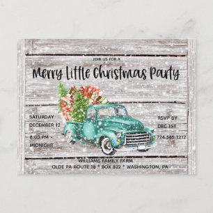 Cartão Postal De Convite Festa de Natal de Caminhão Russo Vintage sobre Mad