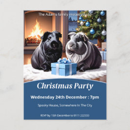 Cartão Postal De Convite Festa de Natal de Porcos e Presentes da Guiné