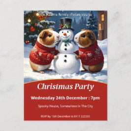 Cartão Postal De Convite Festa de Natal do Porco-guineense