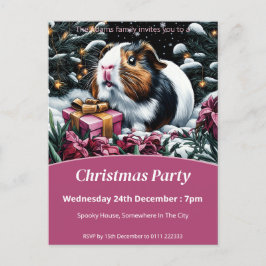 Cartão Postal De Convite Festa de Natal do Porco-guineense