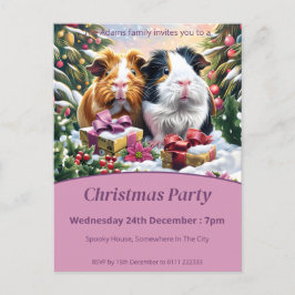 Cartão Postal De Convite Festa de Natal dos Porcos da Guiné