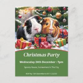 Cartão Postal De Convite Festa de Natal dos Porcos da Guiné