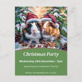 Cartão Postal De Convite Festa de Natal dos Porcos papais noeis