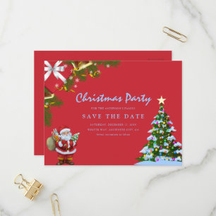 Cartão Postal De Convite Festa de Natal - Salve a Data