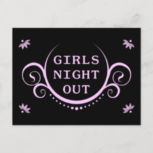 Cartão Postal De Convite Festa de noite das meninas
