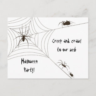 Cartão Postal De Convite Festa de Spider Halloween