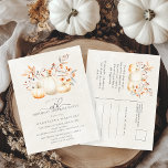 Cartão Postal De Convite FESTA DE SURPRESA 60ª Folha Branca de Pumpkin<br><div class="desc">As abóboras brancas legantes estão aninhadas em folhas verdes,  laranja e sage e flores silvestres.</div>