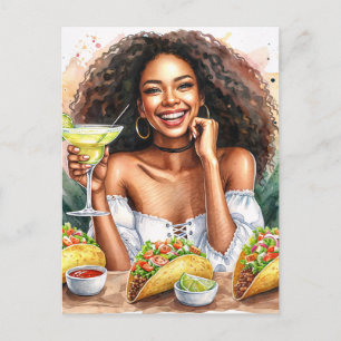 Cartão Postal De Convite Festa de Taco com Margarita