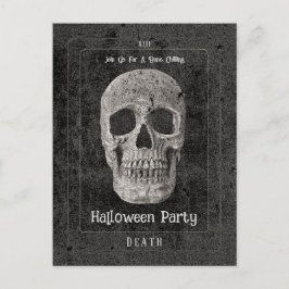 Cartão Postal De Convite Festa de Tarot Halloween do Gótico Vintage Black S