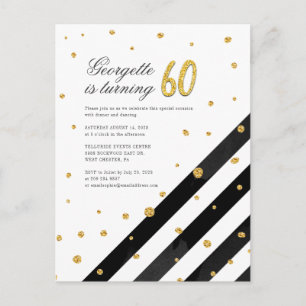 Cartão Postal De Convite Festa de Tipografia Moderna de 60 Anos de Idade