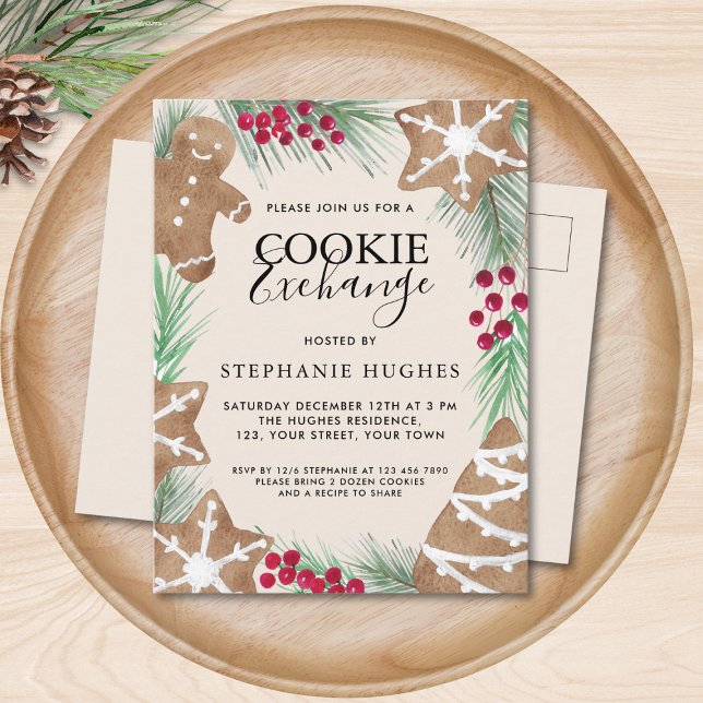 Cartão Postal De Convite Festa de Trocas de Biscoitos de Natal  (Criador carregado)