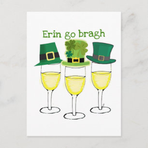 CARTÃO POSTAL DE CONVITE FESTA DE VINHO ERIN GO BRAGH SAINT PATRICKS DAY