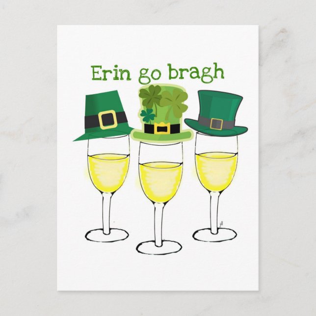 CARTÃO POSTAL DE CONVITE FESTA DE VINHO ERIN GO BRAGH SAINT PATRICKS DAY (Frente)