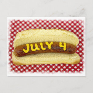 Cartão Postal De Convite Festa do Dia 4 de Julho