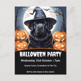 Cartão Postal De Convite Festa do Dia das Bruxas na Terra Nova