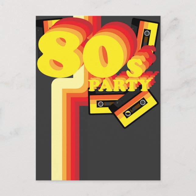 Cartão Postal De Convite Festa dos anos 80 (Frente)