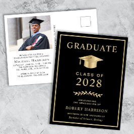 Cartão Postal De Convite Festa Elegante do Formandos Negro