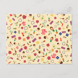 Cartão Postal De Convite Festa Hula no Havaí