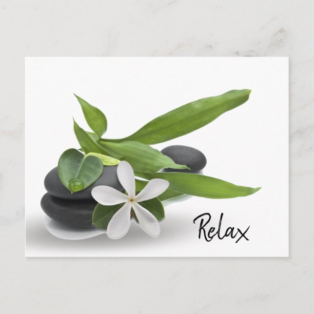 Cartão Postal De Convite Festa Spa com Pedras (Frente)