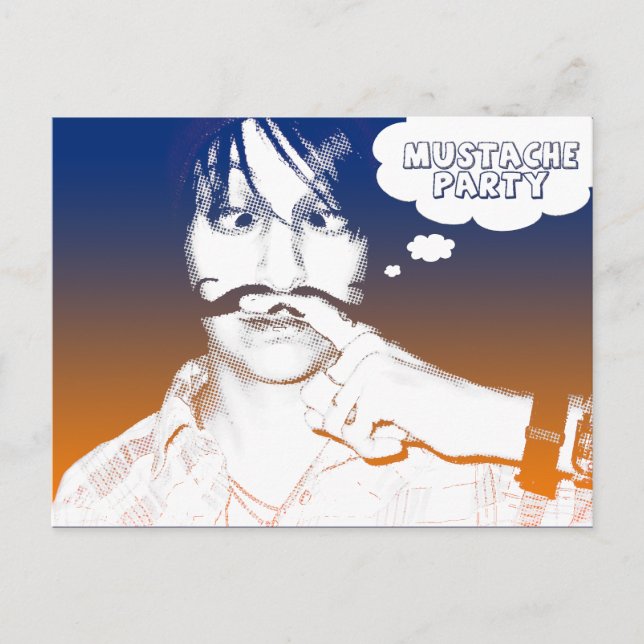 Cartão Postal De Convite festa temática do bigode : chaminés (Frente)