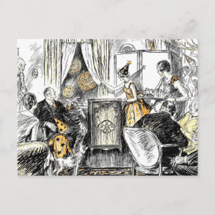 Cartão Postal De Convite Festa Vintage Celebra Halloween à Antiga