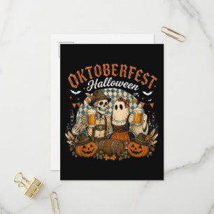 Cartão Postal De Convite Festival de Cerveja Assustador de Halloween Oktobe