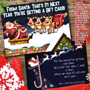 Cartão Postal De Convite Festivo Humor Engraçado Cartão de Natal Sarcástico