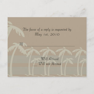 Cartão Postal De Convite Fiji: Palmeiras tropicais em Taupe, Creme, Azul