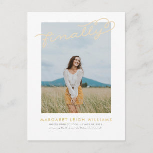 Cartão Postal De Convite Finally Photo Graduation Announcement Postcard